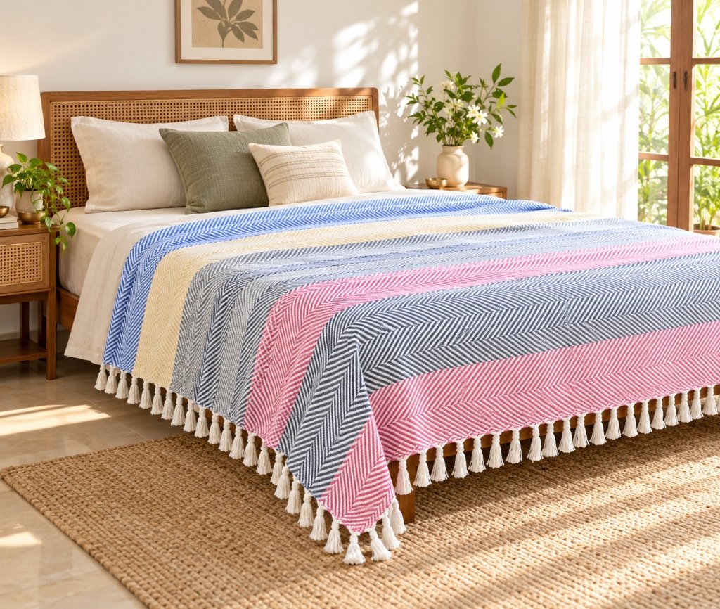 AK Enterprise Luxury Bedroom Handloom Throw Blanket