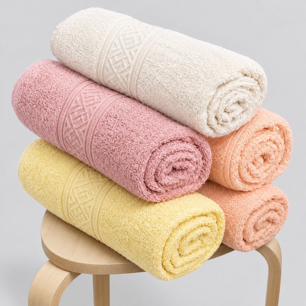 Luxury Pastel Jacquard Textured Bath Towels